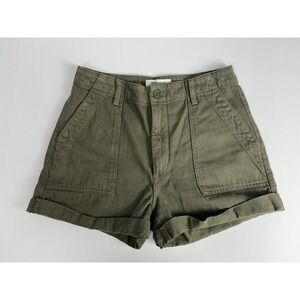 Reformation Pierce Utility High Waisted Army Green Pockets Shorts Size 29